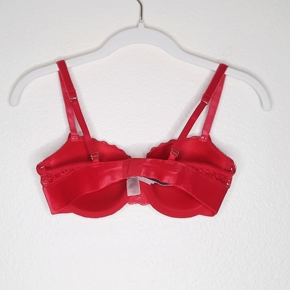 Stella McCartney Red Millies Lace Balconett Bra 32D - Picture 3 of 6